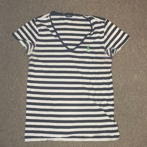 Navy & White Stripped Polo Shirt